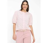 Kurzarmbluse BRAX "Style VEA", Damen, Gr. 38, rosa (hellrosa), Web, 100% Baumwolle, Rundhals, Blusen (84142320-38) hellrosa