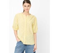 Kurzarmbluse BRAX "Style VEA", Damen, Gr. 42, gelb, Web, 100% Baumwolle, Rundhals, Blusen (73336549-42) gelb