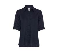 Kurzarmbluse BRAX "Style VICKI", Damen, Gr. 36, navy, Web, 100% Leinen, Blusen (81933418-36) navy
