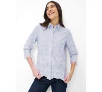 Kurzarmbluse BRAX "Style VICKI", Damen, Gr. 38, dunkelblau, Web, 100% Baumwolle, Blusen (23950542-38) dunkelblau