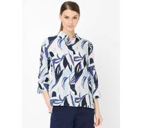 Kurzarmbluse BRAX "Style VICKI", Damen, Gr. 40, bunt (navy), Web, 100% Leinen, Blusen (51736828-40) navy