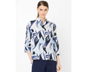 Kurzarmbluse BRAX "Style VICKI", Damen, Gr. 42, navy, Web, 100% Leinen, Blusen (51736828-42) navy