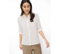 Kurzarmbluse BRAX "Style VICKI", Damen, Gr. 48, weiß, Web, 100% Leinen, Blusen (53169723-48) weiß