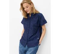 Kurzarmbluse BRAX "Style VIV", Damen, Gr. 36, blau (navy), Web, 100% Baumwolle, Blusen (95493412-36) navy