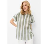 Kurzarmbluse BRAX "Style VIV", Damen, Gr. 36, grün (olivgrün), Web, 100% Baumwolle, Blusen (51249256-36) olivgrün
