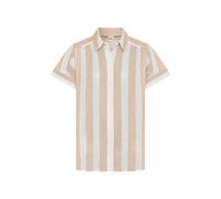 Kurzarmbluse BRAX "Style VIV", Damen, Gr. 40, dunkelbeige, Web, 100% Baumwolle, Blusen (28834921-40) dunkelbeige