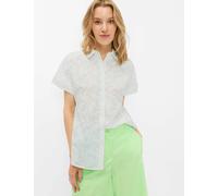 Kurzarmbluse BRAX "Style VIV", Damen, Gr. 42, weiß, Web, 100% Baumwolle, Blusen (67330626-42) weiß