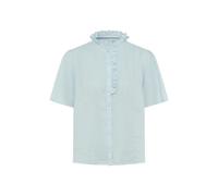 Kurzarmbluse BRAX "Style VIVE", Damen, Gr. 42, dunkelblau, Web, 100% Leinen, Blusen (59592843-42) dunkelblau