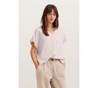 Kurzarmbluse BUGATTI, Damen, Gr. 38, 30, beige, Sweatware, 86% Viskose, 13% Polyamid, 1% Elasthan, unifarben, normal, V-Ausschnitt, Blusen, mit V-Ausschnitt aus leichter Modalware (37864115-38) 30, be
