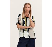 Kurzarmbluse BUGATTI, Damen, Gr. 38, 50, beige, Sweatware, 100% Viskose, bedruckt, normal, Rundhals, Blusen, mit grafischem Print aus 100% Viskose (76660348-38) 50, beige