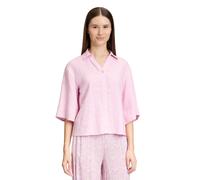 Kurzarmbluse CARTOON "Damen mit Kragen", Damen, Gr. 40, rosa (corsage), Obermaterial: 100% Leinen, lässig geschnitten normal, U-Boot-Ausschnitt, Blusen (29421759-40) corsage