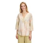 Kurzarmbluse CARTOON "Damen mit V-Ausschnitt", Damen, Gr. 34, rosa (cream, apricot), Obermaterial: 55% Leinen, 45% Viskose, figurumspielend normal, U-Boot-Ausschnitt, Blusen (21981555-34) cream, apric