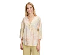 Kurzarmbluse CARTOON "Damen mit V-Ausschnitt", Damen, Gr. 46, cream, apricot, Obermaterial: 55% Leinen, 45% Viskose, figurumspielend normal, U-Boot-Ausschnitt, Blusen (21981555-46) cream, apricot