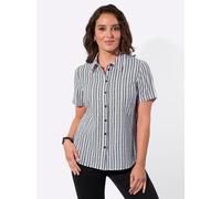 Kurzarmbluse CASUAL LOOKS, Damen, Gr. 42, schwarz-weiß (schwarz, weiß, gestreift), 100% Baumwolle, gemustert, mehrfarbig, Blusen (66091564-42) schwarz, weiß, gestreift