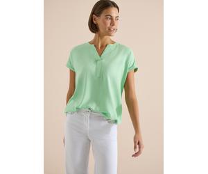 Kurzarmbluse CECIL, Damen, Gr. 3XL, juicy lime, Stoff, 100% Viskose, unifarben, klassisch normal, V-Ausschnitt, abgesteppt, Blusen, mit V-Ausschnitt (71446717-XXXL) juicy lime