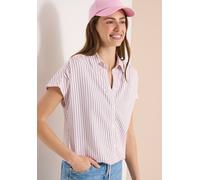 Kurzarmbluse CECIL, Damen, Gr. L (42), rosa (light blush rose), Stoff, 100% Viskose, gestreift, klassisch normal, V-Ausschnitt, abgesteppt, Blusen, aus softer Viskose (15431765-L) light blush rose