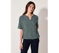 Kurzarmbluse CECIL, Damen, Gr. M (40), grün (slate khaki), Stoff, 100% Viskose, gemustert, klassisch normal, Rundhals, Bündchen, Blusen, aus softer Viskose (51322759-M) slate khaki