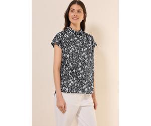 Kurzarmbluse CECIL, Damen, Gr. M (40), weiß (vanilleweiß), Web, 100% Baumwolle, bedruckt, klassisch normal, V-Ausschnitt, Bündchen, Blusen, aus reiner Baumwolle (24702916-M) vanilleweiß