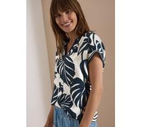 Kurzarmbluse CECIL, Damen, Gr. S (38), palm breeze grün, Stoff, 100% Viskose, gemustert, normal normal, Rundhals, abgesteppt, Blusen, aus softer Viskose (49552760-S) palm breeze grün