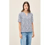 Kurzarmbluse CECIL, Damen, Gr. S (38), weiß (vanilleweiß), Stoff, 100% Viskose, bedruckt, klassisch normal, Rundhals, Umschlagbund, Blusen, aus softer Viskose (65993346-S) vanilleweiß