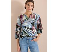Kurzarmbluse CECIL, Damen, Gr. XL (44), bunt (palm breeze grün), Web, 78% Baumwolle, 22% Modal, gemustert, klassisch normal, Rundhals, abgesteppt, Blusen, im soften Baumwoll-Mix (66216109-XL) palm bre