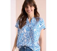 Kurzarmbluse CECIL, Damen, Gr. XL (44), light alabaster weiß, Web, 75% Baumwolle, 25% Modal, gemustert, klassisch normal, Rundhals, Bündchen, Blusen, mit geschlitztem Rundhalsausschnitt (85631738-XL) 
