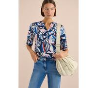 Kurzarmbluse CECIL, Damen, Gr. XL (44), universal blau, Stoff, 100% Viskose, gemustert, klassisch normal, Rundhals, abgesteppt, Blusen, aus softer Viskose, Topseller (69547353-XL) universal blau