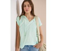 Kurzarmbluse CECIL, Damen, Gr. XS (36), juicy lime, Web, 100% Baumwolle, gestreift, klassisch normal, Rundhals, Bündchen, Blusen, aus reiner Baumwolle (47346351-XS) juicy lime
