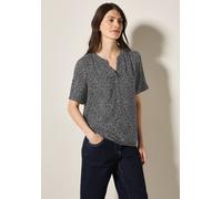 Kurzarmbluse CECIL, Damen, Gr. XXL (46), blau (universal blau), Stoff, 100% Viskose, gemustert, klassisch normal, Rundhals, Bündchen, Blusen, aus softer Viskose (28098628-XXL) universal blau