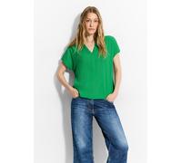 Kurzarmbluse CECIL, Damen, Gr. XXL (46), grün (fresh apple grün), Stoff, 55% Polyester, 44% Viskose, 1% Elasthan, unifarben, normal normal, Rundhals, Umschlagsaum, Blusen, aus softem Materialmix (2979
