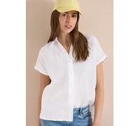 Kurzarmbluse CECIL, Damen, Gr. XXL (46), weiß, Web, 100% Leinen, unifarben, klassisch normal, Rundhals, Bündchen, Blusen, aus Leinen (85845960-XXL) weiß