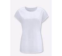 Kurzarmbluse CLASSIC BASICS, Damen, Gr. 42, weiß, 100% Polyester, unifarben, Rundhals, Blusen (85037164-42) weiß