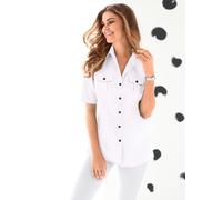 Kurzarmbluse CLASSIC BASICS, Damen, Gr. 44, weiß, 65% Polyester, 35% Baumwolle, unifarben, Blusen (615561-44) weiß
