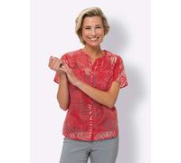 Kurzarmbluse CLASSIC BASICS, Damen, Gr. 46, rot, 100% Polyester, unifarben, Rundhals, Blusen (12339266-46) rot