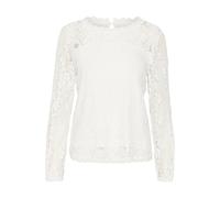Kurzarmbluse CREAM "Bluse kurzarm CRKit", Damen, Gr. M, weiß (snow weiß), Obermaterial: 60% Nylon NY. 40% Baumwolle CO., Blusen (73205766-M) snow weiß