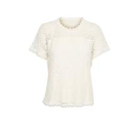 Kurzarmbluse CREAM "Damen Bluse kurzarm CRKit", Damen, Gr. XL, weiß (snow weiß), Obermaterial: 60% Nylon NY. 40% Baumwolle CO., Blusen (25817714-XL) snow weiß
