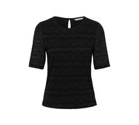 Kurzarmbluse CREAM "Damen Bluse kurzarm CRLirina", Damen, Gr. M, schwarz (pitch schwarz), Obermaterial: 90% Polyamid PA. 10% Elasthan EL., Blusen (18091542-M) pitch schwarz