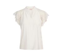 Kurzarmbluse CREAM "Damen Bluse kurzarm CRNola", Damen, Gr. 40, weiß (snow weiß), Obermaterial: 50% Viskose CV. 40% Nylon NY. 10% Lyocell CLY., Blusen (36070441-40) snow weiß
