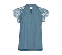Kurzarmbluse CREAM "Damen Bluse kurzarm CRNola", Damen, Gr. 44, grau (blau heaven), Obermaterial: 50% Viskose CV. 40% Nylon NY. 10% Lyocell CLY., Blusen (63009415-44) blau heaven