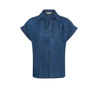 Kurzarmbluse CULTURE "Kurzarm-Bluse CUmaxy", Damen, Gr. S, blau (dunkelblau wash), Obermaterial: 90% Baumwolle CO. 10% Lyocell CLY., Blusen (76870511-S) dunkelblau wash