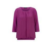 Kurzarmbluse GOLDNER "Chiffon-Shirt mit 3/4-Arm, Rundhals", Damen, Gr. 38, lila (beere), Obermaterial: 95% Viskose CV. 5% Elasthan EL., Casual, Sonstiges, Blusen, keine/nicht relevant (75479241-38) be