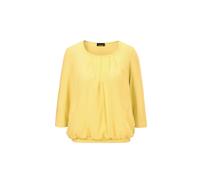 Kurzarmbluse GOLDNER "Chiffon-Shirt mit 3/4-Arm, Rundhals", Damen, Gr. 40, gelb, Obermaterial: 95% Viskose CV. 5% Elasthan EL., Casual, Sonstiges, Blusen, keine/nicht relevant (28871658-40) gelb