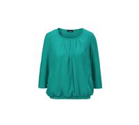 Kurzarmbluse GOLDNER "Chiffon-Shirt mit 3/4-Arm, Rundhals", Damen, Gr. 40, grün (smaragdgrün), Obermaterial: 95% Viskose CV. 5% Elasthan EL., Casual, Sonstiges, Blusen, keine/nicht relevant (79331807-