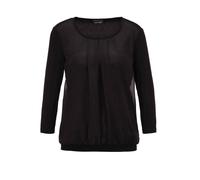 Kurzarmbluse GOLDNER "Chiffon-Shirt mit 3/4-Arm, Rundhals", Damen, Gr. 40, schwarz, Obermaterial: 95% Viskose CV. 5% Elasthan EL., Casual, Sonstiges, Blusen, keine/nicht relevant (15600009-40) schwarz