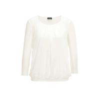 Kurzarmbluse GOLDNER "Chiffon-Shirt mit 3/4-Arm, Rundhals", Damen, Gr. 46, lila (erika), Obermaterial: 95% Viskose CV. 5% Elasthan EL., Blusen (13909951-46) erika