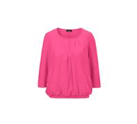 Kurzarmbluse GOLDNER "Chiffon-Shirt mit 3/4-Arm, Rundhals", Damen, Gr. 48, pink, Obermaterial: 95% Viskose CV. 5% Elasthan EL., Blusen, keine/nicht relevant (92683243-48) pink