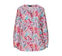 Kurzarmbluse GOLDNER "Druckbluse mit floralem Design", Damen, Gr. 44, bunt (bunt, gemustert), Obermaterial: 100% Baumwolle CO., gerade, Blusen, seitliche Schlitze (57671551-44) bunt, gemustert