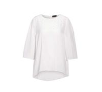 Kurzarmbluse GOLDNER "Elegante Bluse aus Chiffon mit Glitzersteinen", Damen, Gr. 40, beige (cremeweiß), Obermaterial: 100% Polyester PES., festlich, normal, Sonstiges, Blusen, Ohne (96630862-40) creme