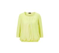 Kurzarmbluse GOLDNER "Kurzgröße Chiffon-Shirt mit 3/4-Arm, Rundhals", Damen, Gr. 22, grün (hellgrün), Obermaterial: 95% Viskose CV. 5% Elasthan EL., Casual, Gerade, Blusen, keine/nicht relevant (87286