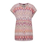 Kurzarmbluse GOLDNER "Kurzgröße Kurzarm Printbluse für Damen multicolor", Damen, Gr. 20, orange (orange, gemustert), Obermaterial: 100% Viskose CV., Sonstiges, Blusen, Knöpfe (39195748-20) orange, gem